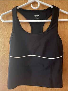 Old Navy Active Women's Black Racerback Tank with white Trim
